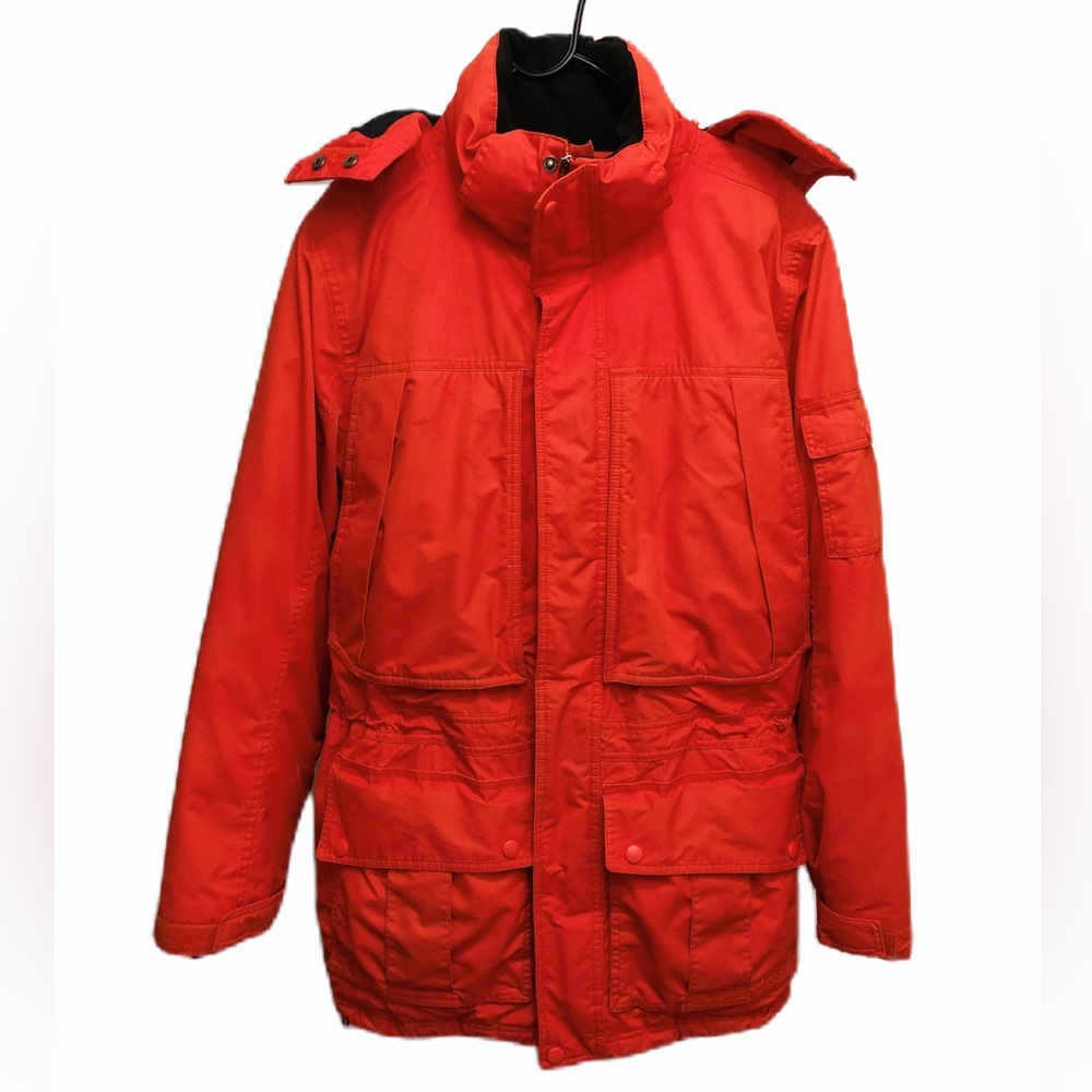 LL Bean Mens Baxter State Parka Goose Down Jacket Faux Fur Trim Hooded Coat Sz M - Picture 2 of 12